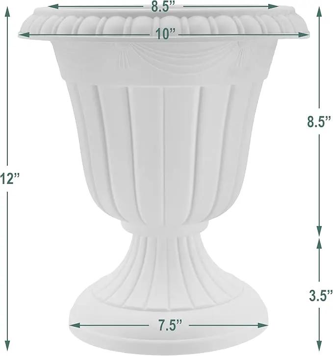 PL20CP Classic Traditional Plastic Urn Planter Indoor/Outdoor 10" x 12", Brushed Copper by GreenHaven Gardens