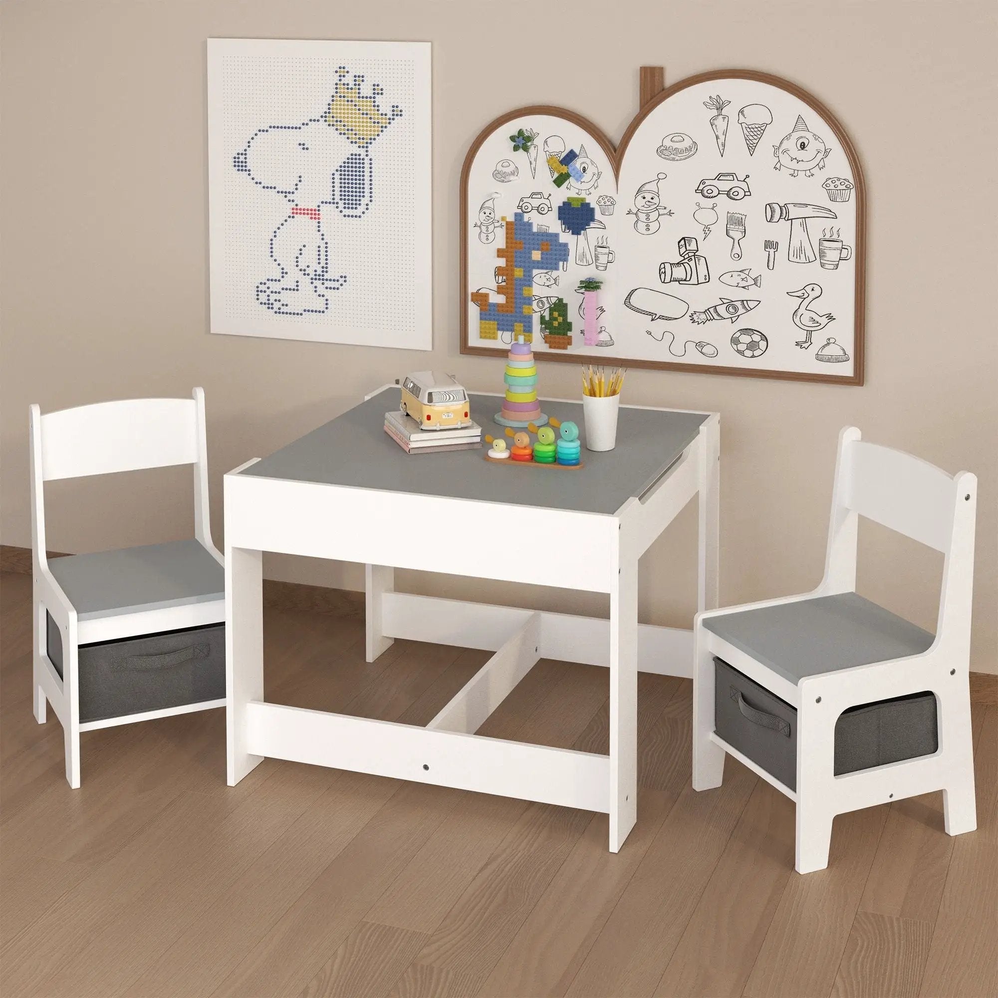 Kids 3-In-1 Activity Table And Chair Set by HouseOfZazla