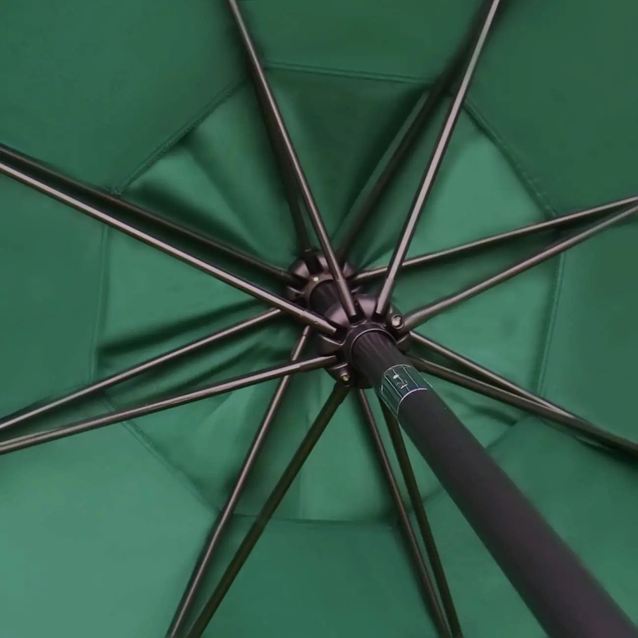 Sunnyglade 9' Solar LED Lighted Patio Umbrella with 8 Ribs/Tilt Adjustment and Crank Lift System (Dark Green) by GreenHaven Gardens