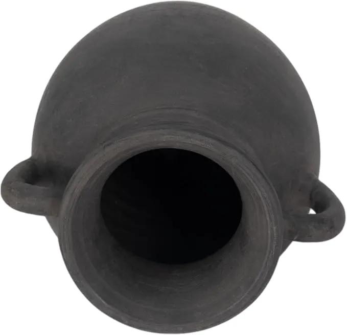 Sagebrook Home Black Boho Terracotta Vase - Amphora-Style Decorative Flower Holder for Home, Office & Living Room - 9" Black by GreenHaven Gardens