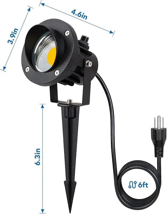 SUNVIE 20W Outdoor Landscape Spotlights 120V Waterproof Dusk to Dawn Spot Lights Outdoor 3000K LED Spotlight with Photocell Sensor Landscape Lighting for Yard Flag Tree Garden Decor 6 FT US 3-Plug in by GreenHaven Gardens