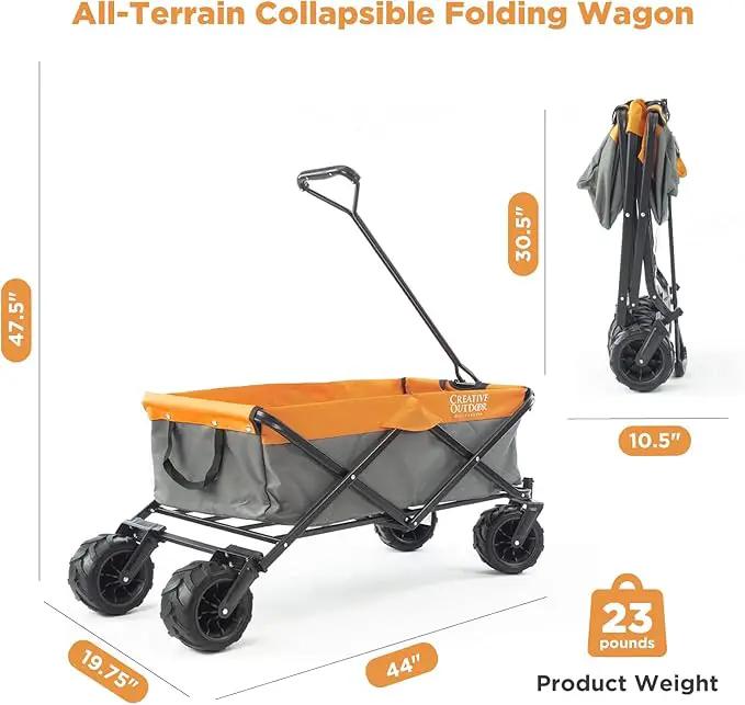 Creative Outdoor Original Folding Wagon All-Terrain Wheels by GreenHaven Gardens