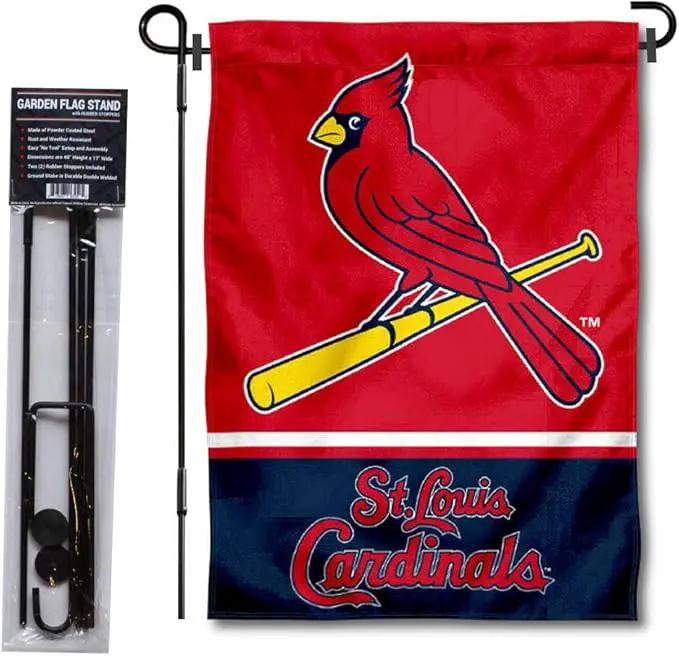 WinCraft St. Louis Cardinals Garden Flag with Stand Holder by GreenHaven Gardens