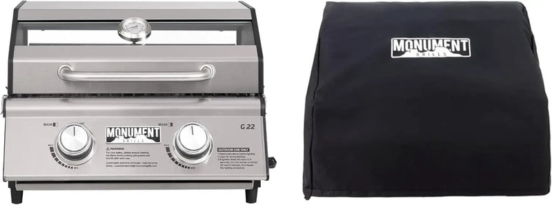 Monument Grills Clearview® 2-Burner Tabletop Propane Gas Grill for Outdoor Portable Camping Cooking with BBQ Cover(2 items) by GreenHaven Gardens
