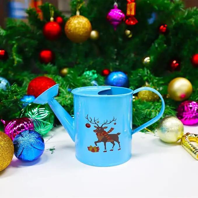 Metal Small Watering Can for Outdoor and Indoor Plants, Watering Can Decor, 500ML (Small Blue) by GreenHaven Gardens