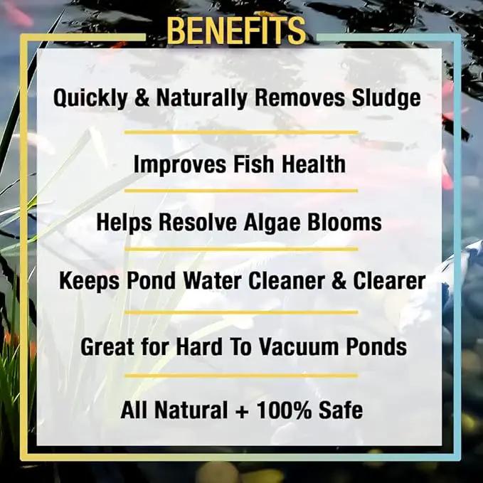 MICROBE-LIFT MLXSAQ Sludge-Away Pond and Outdoor Water Garden Sludge and Muck Remover, Safe for Live Koi Fish, Plant Life, and Decor, 32 Ounces by GreenHaven Gardens