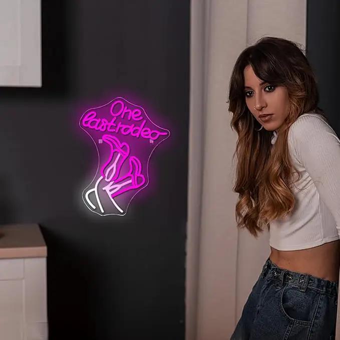 WLHOPE One Last Rodeo Neon Sign Cowboy Boots Neon Sign Led Sign,Dimmable Cowgirl Neon Signs for Wall Decor,Connectivity Via USB Licked Neon Light for Bedroom Home Bar Club Hotel Party Western Decor by GreenHaven Gardens