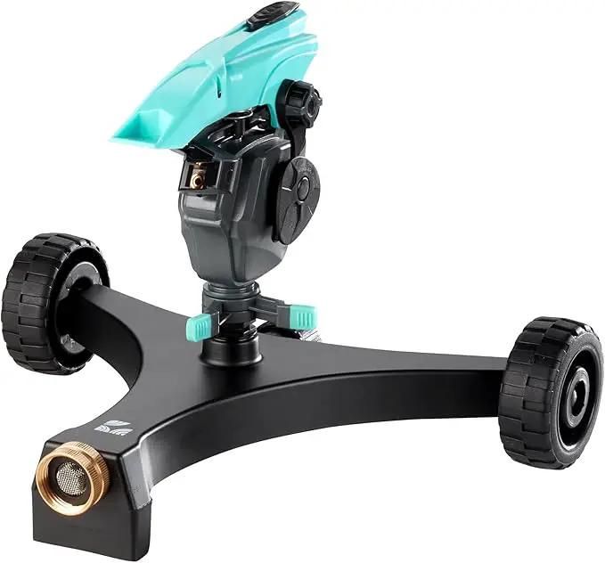 Lawn Pulsating Impact Sprinkler 300011 with a Gear Drive on Metal Base, Adjustable to 360 Degrees by New England Garden Tools by GreenHaven Gardens