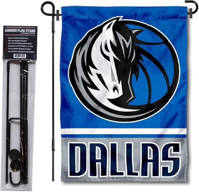 WinCraft Dallas Mavericks Garden Flag with Stand Holder by GreenHaven Gardens