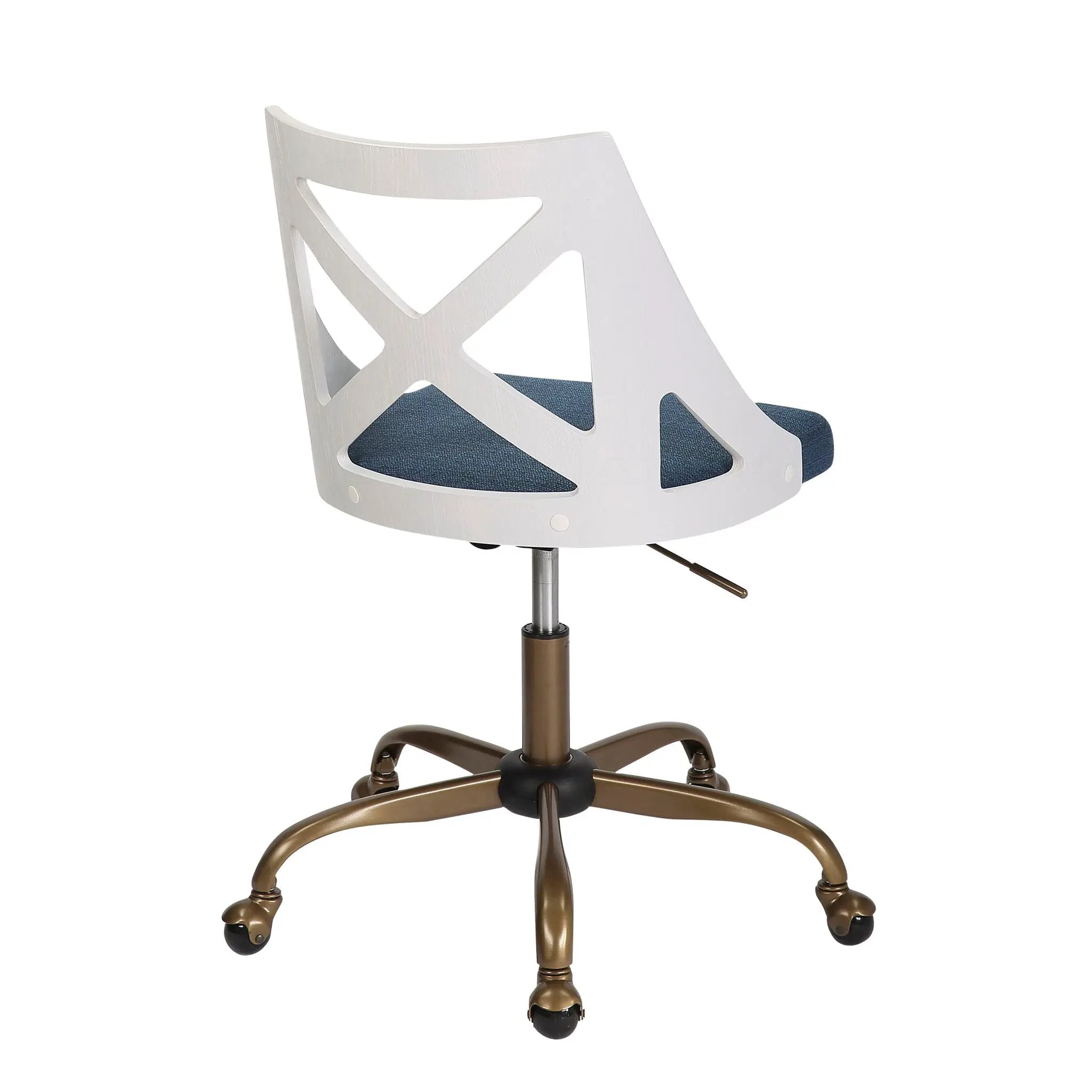 Charlotte - Farmhouse Task Chair - Antique Copper / White / Blue by Unique Piece Furniture