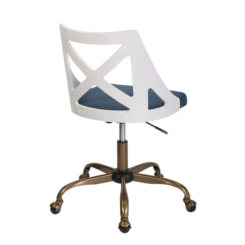Charlotte - Farmhouse Task Chair - Antique Copper / White / Blue by Unique Piece Furniture