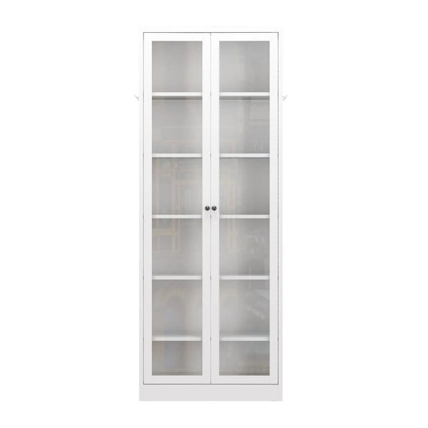 Industrial Metal Kitchen Pantry Cabinet With Adjustable Shelves - White