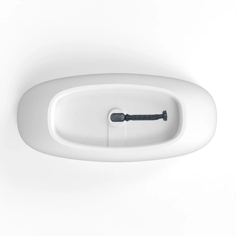 Soaking Bathtub, Freestanding, Solid Surface - Matte White by HouseOfZazla