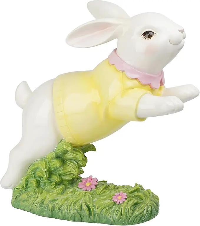 Braxio Bunny Decor Garden Outdoor Statues - Resin Large Leaping Bunny Decor Rabbit Statue Easter Decorations Garden Decor for Outside Yard 18.25 * 8.25 * 19 Inch by GreenHaven Gardens