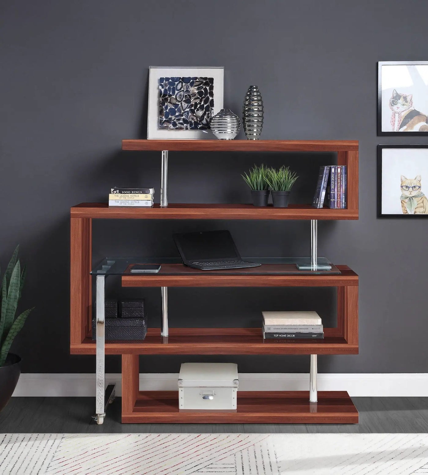 Buck II - Writing Desk With Bookshelf by Unique Piece Furniture