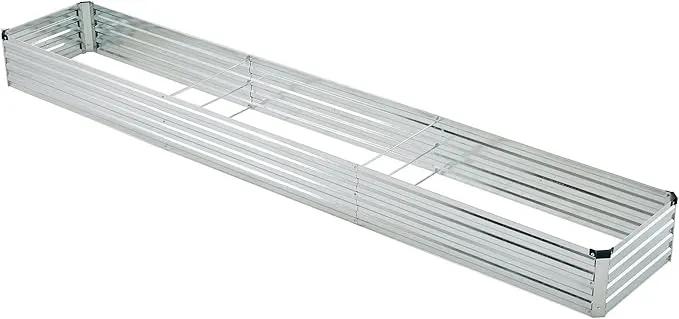 12x2x1ft Galvanized Raised Garden Bed,Outdoor Planter Box Metal Patio Kit Planting Bed for Vegetables Flowers Herb,Silver by GreenHaven Gardens