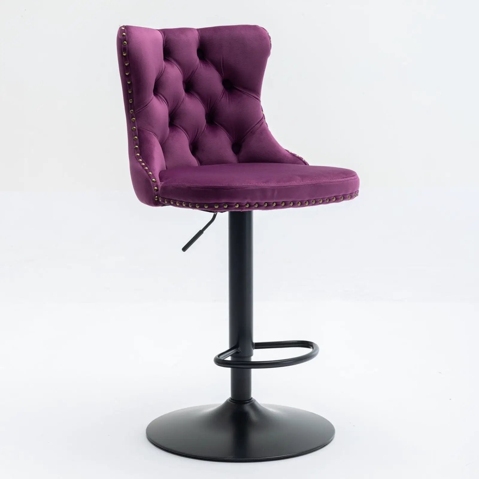 Swivel Barstools Adjusatble Seat Height, Modern Upholstered Bar Stools With Backs Comfortable Tufted For Home Pub And Kitchen Island (Set of 2) by Unique Piece Furniture