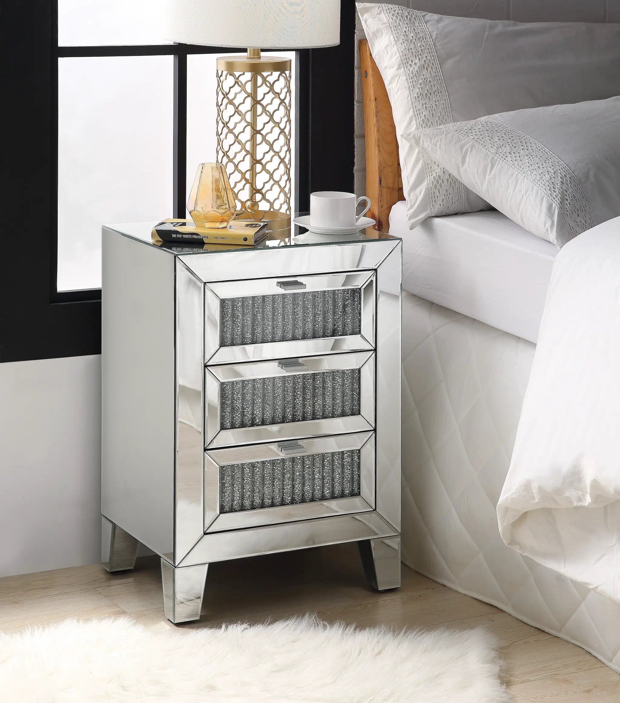 Noralie Mirrored & Faux Diamonds Accent Table by HouseOfZazla