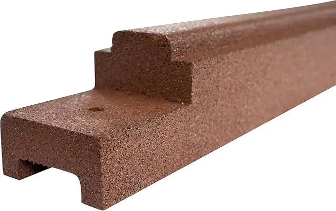 Playsafer Rubber Playground Border Edging Kit, 6' Flexible Heavy Duty Rubber Interlocking Playground Timber, No Dig Easy to Install (Neutral Brown, 4 Pack) by GreenHaven Gardens