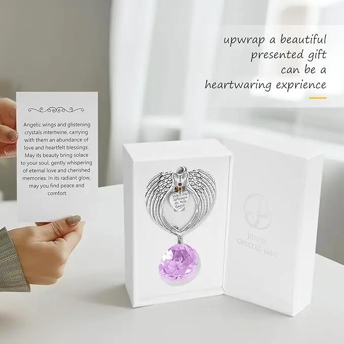 Memorial Gifts for Loss of Loved One Unique Sympathy Gifts Rainbow Sun Catcher Indoor Window Hanging Crystal Prism Grief Bereavement Gifts Ideas for Who Loss of Mom Dad (Violet) by GreenHaven Gardens