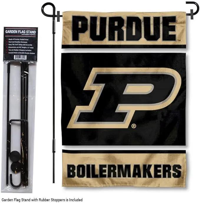 College Flags & Banners Co. Purdue Boilermakers Garden Flag with Stand Holder by GreenHaven Gardens