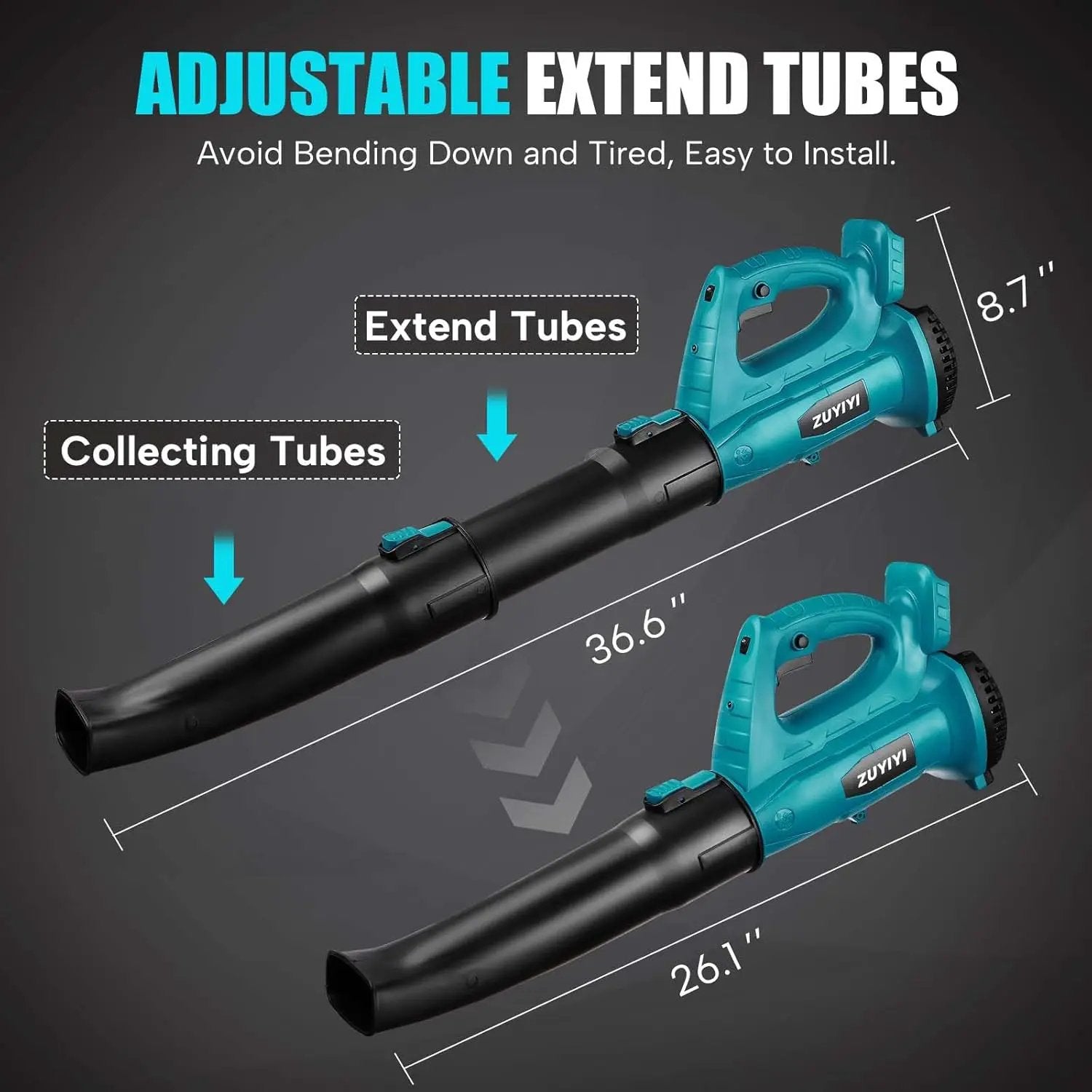 Cordless Leaf Blower for Makita 18V Battery, 450CFM 150MPH Electric Leaf Blower, 6 Speed Lightweight Handheld Leaf Blower for Lawn Care, Patio, Snow, Dust, Blowing Leaves (Battery NOT Included) by GreenHaven Gardens