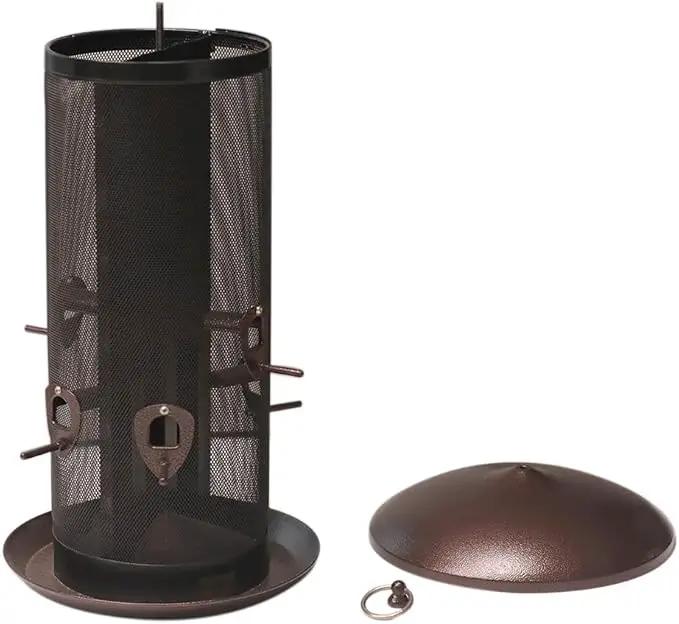 Nature's Rhythm Metal Hopper Bird Feeder, Dual Seed Compartments, 10 Feeding Ports, Holds 10lbs Seed, Attracts Cardinals, Titmice, Nuthatches by GreenHaven Gardens