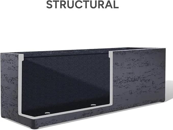 42 Inch Rectangular Concrete Planter（42Lx14Wx15H，58 Pounds）,Durable All-Weather Use with Drainage Holes,Large Rectangular Planter for Outdoor Indoor Plants by GreenHaven Gardens