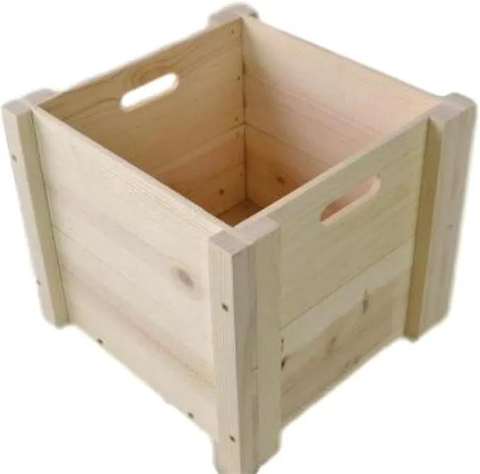 Natural Pine Wooden Plant Box 14 x 14 x 12 Inches Outside Dimensions by GreenHaven Gardens