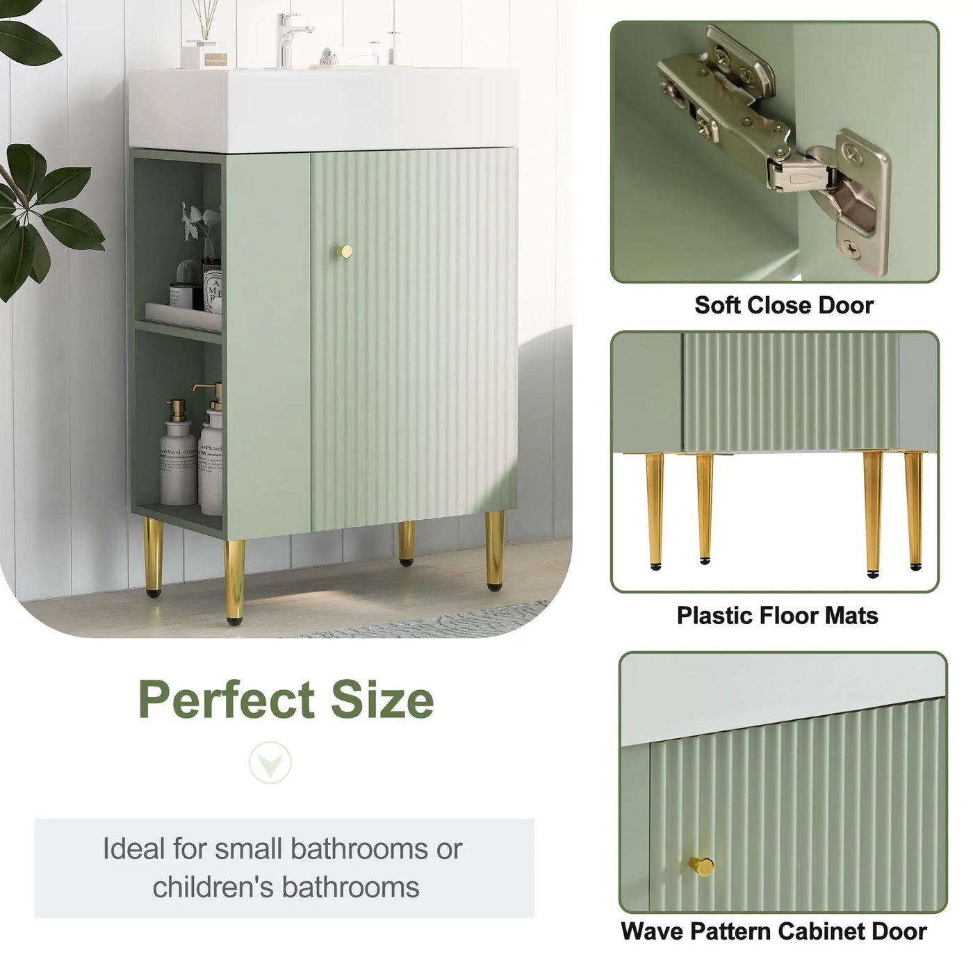 Bathroom Vanity, Combo Cabinet, Bathroom Storage Cabinet, Single Ceramic Sink by Unique Piece Furniture