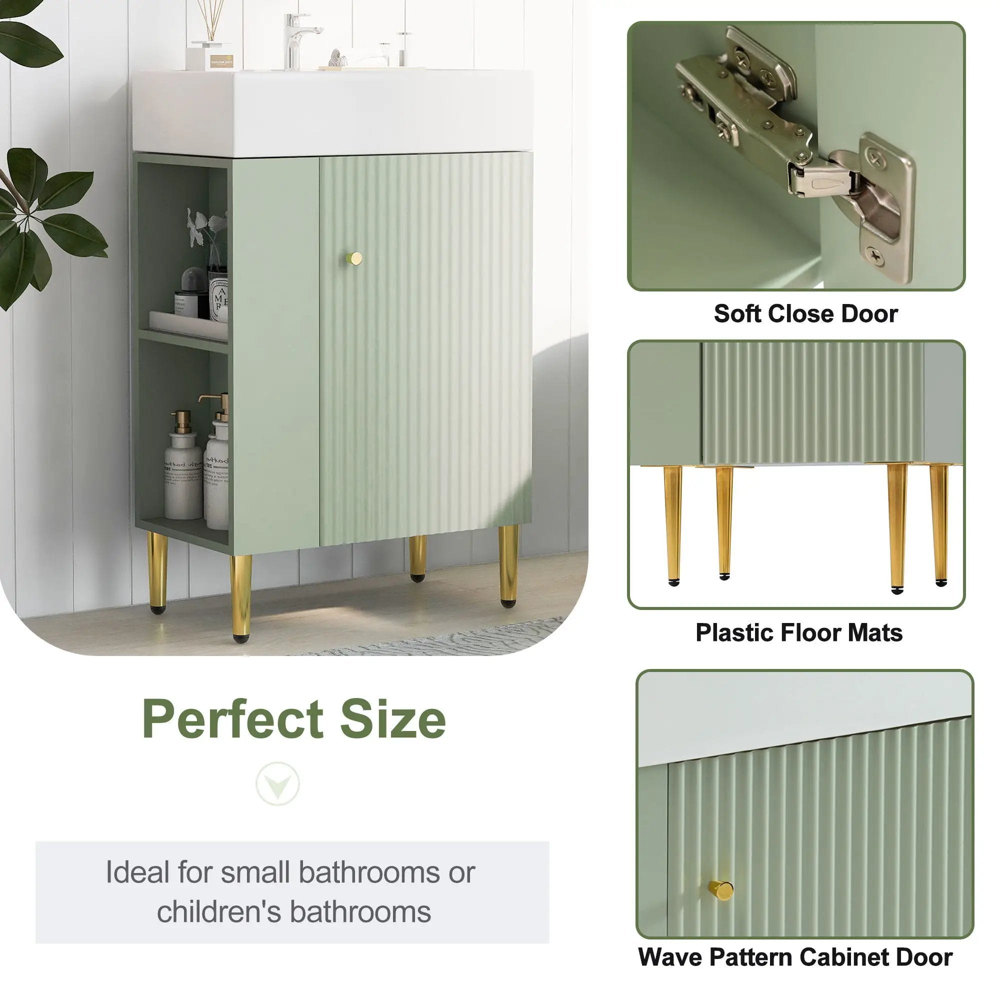 Bathroom Vanity, Combo Cabinet, Bathroom Storage Cabinet, Single Ceramic Sink by Unique Piece Furniture