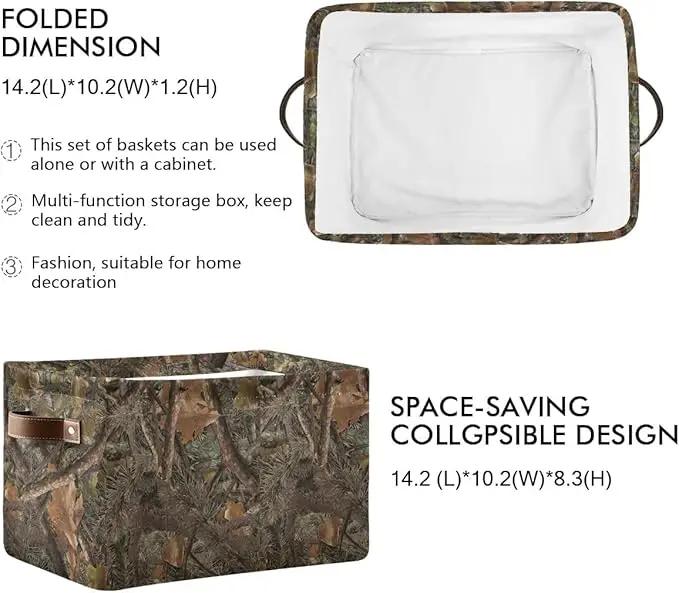 Camouflage Rectangular Storage Basket Organizer Bin Shelf Baskets For Clothes Gifts For Home Office Dorm by GreenHaven Gardens