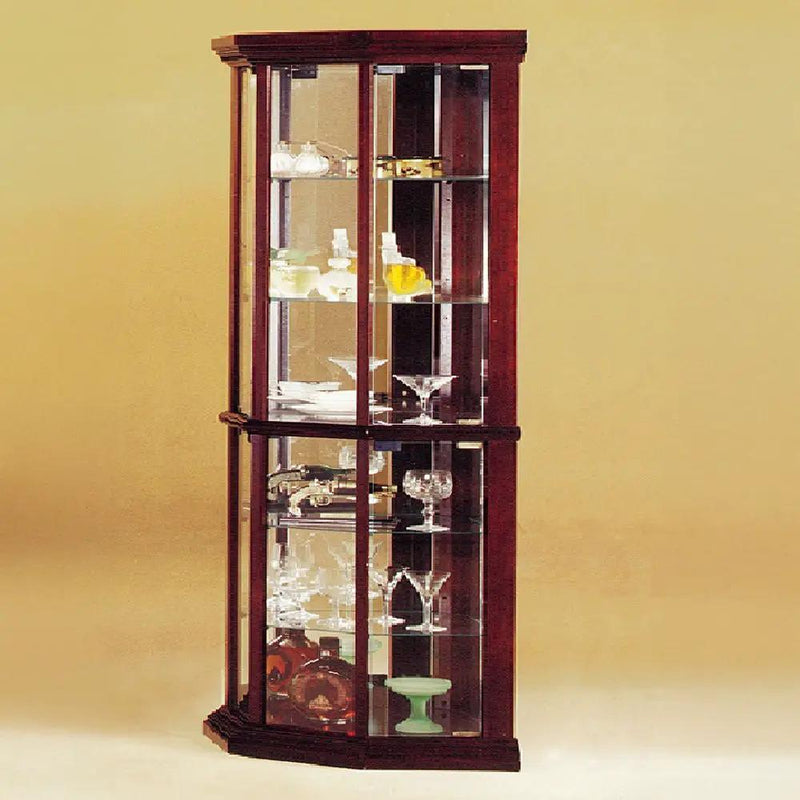 Huxley - Curio Corner Cabinet - Cherry by Unique Piece Furniture