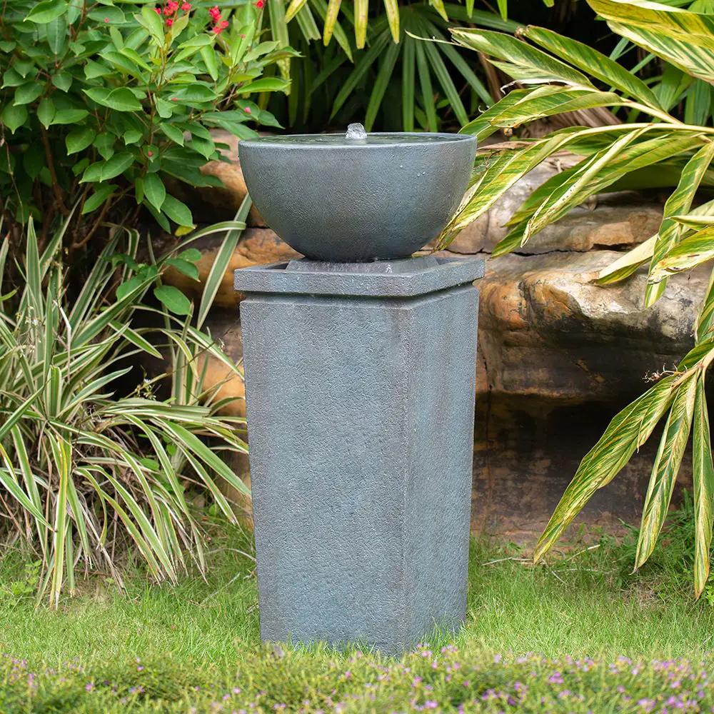 Zen Bowl Water Fountain, Outdoor Bird Feeder / Bath Fountains, Relaxing Water Feature For Garden by HouseOfZazla