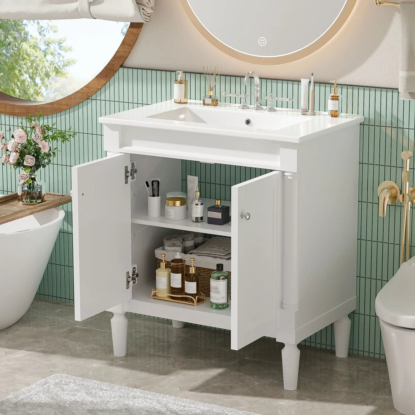 Bathroom Vanity Cabinet With Sink, Soft Close Doors, Storage Cabinet by Unique Piece Furniture