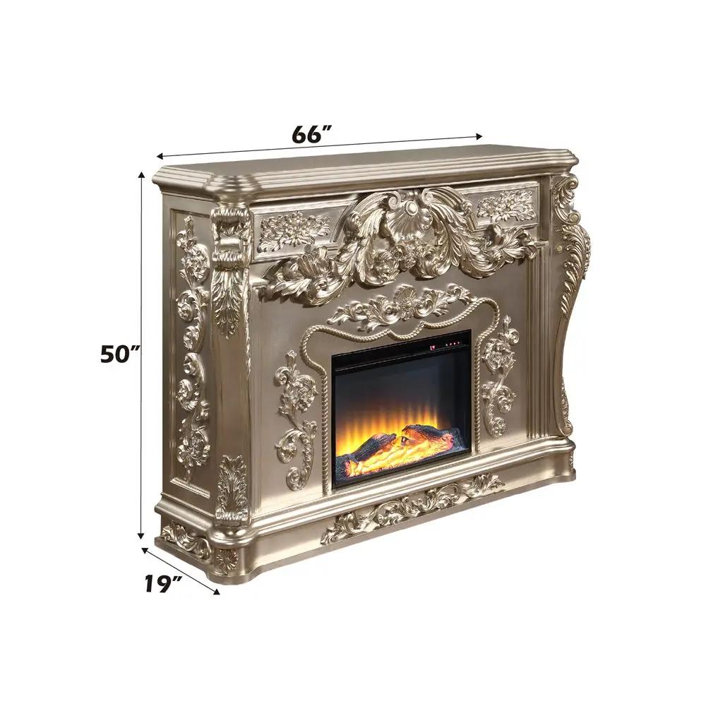 Sorina - Fireplace - Antique Silver by Unique Piece Furniture