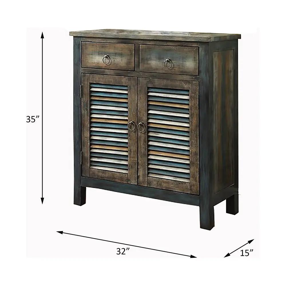 Glancio - Console Cabinet - Antique Oak & Teal by Unique Piece Furniture