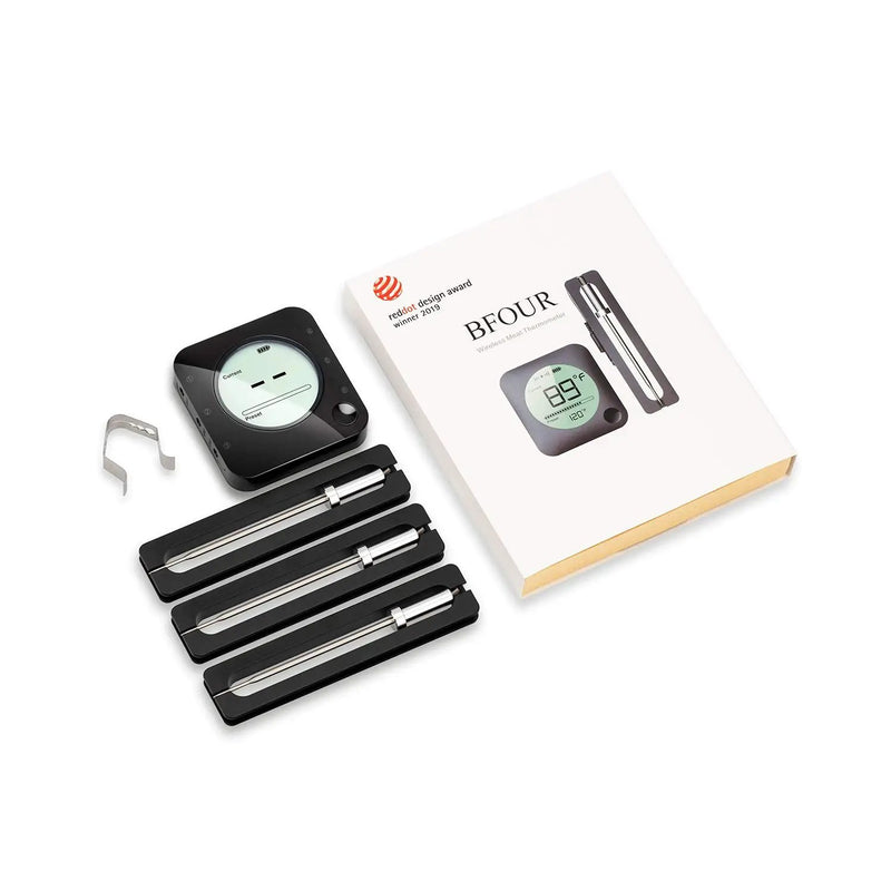 BFOUR Bluetooth Meat Thermometer Wireless Grill Thermometer with 3 Probes, Premium Digital Meat Thermometer Food Thermometer Timer Alarm for Smoker, Grill, Oven, Kitchen, Cooking, BBQ by GreenHaven Gardens