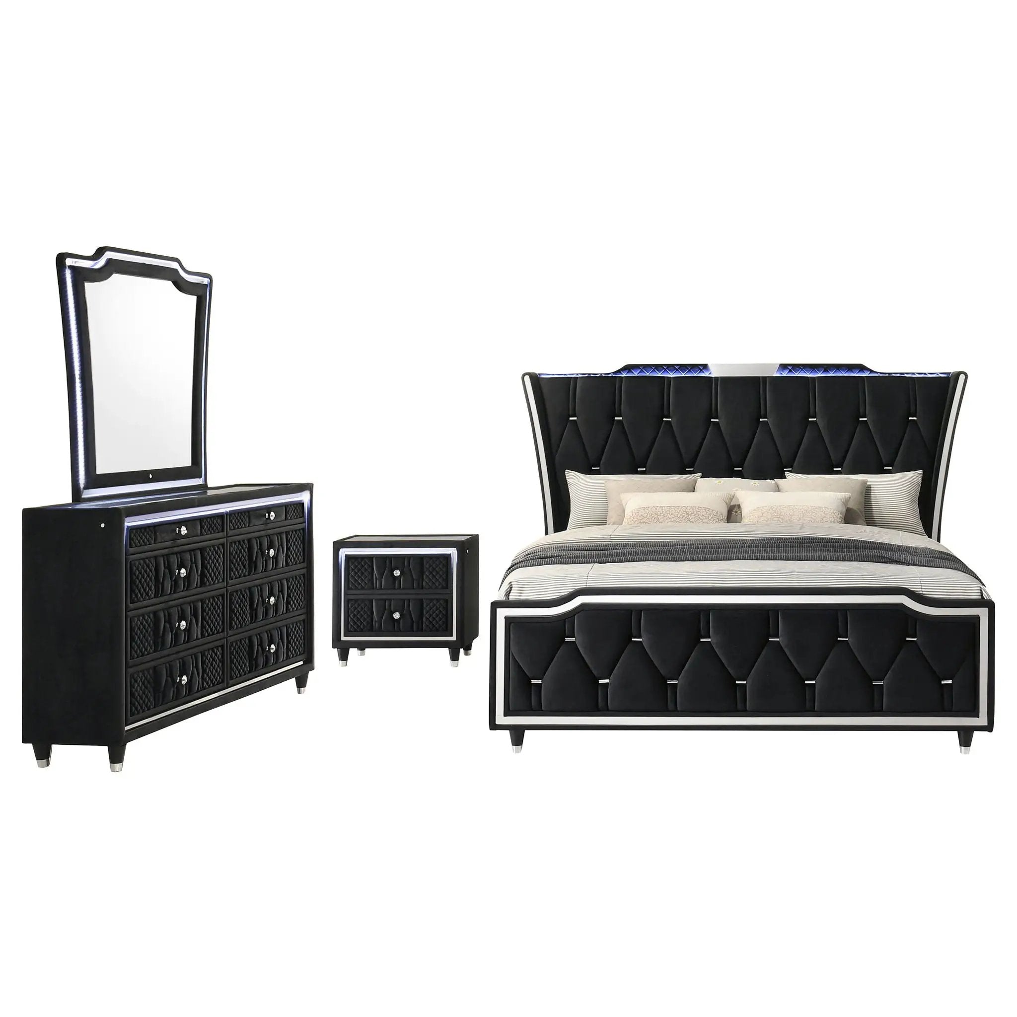 Lorient 4-piece Queen Bedroom Set Black by Unique Piece Furniture