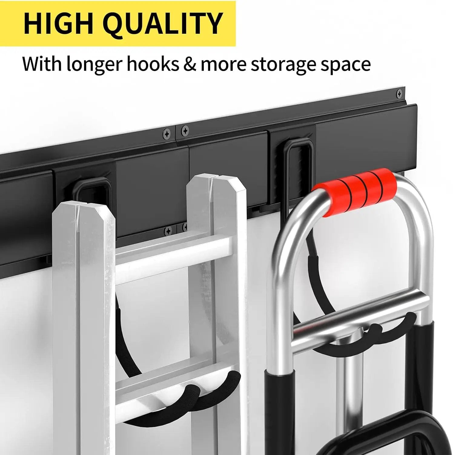Garage Tool Organizer Wall Mount 13 PCS, Yard Garden Tool Organizer, Adjustable Tool Storage Rack with 8 Heavy Duty Hooks, Max Load 500lbs Garage Organization by GreenHaven Gardens