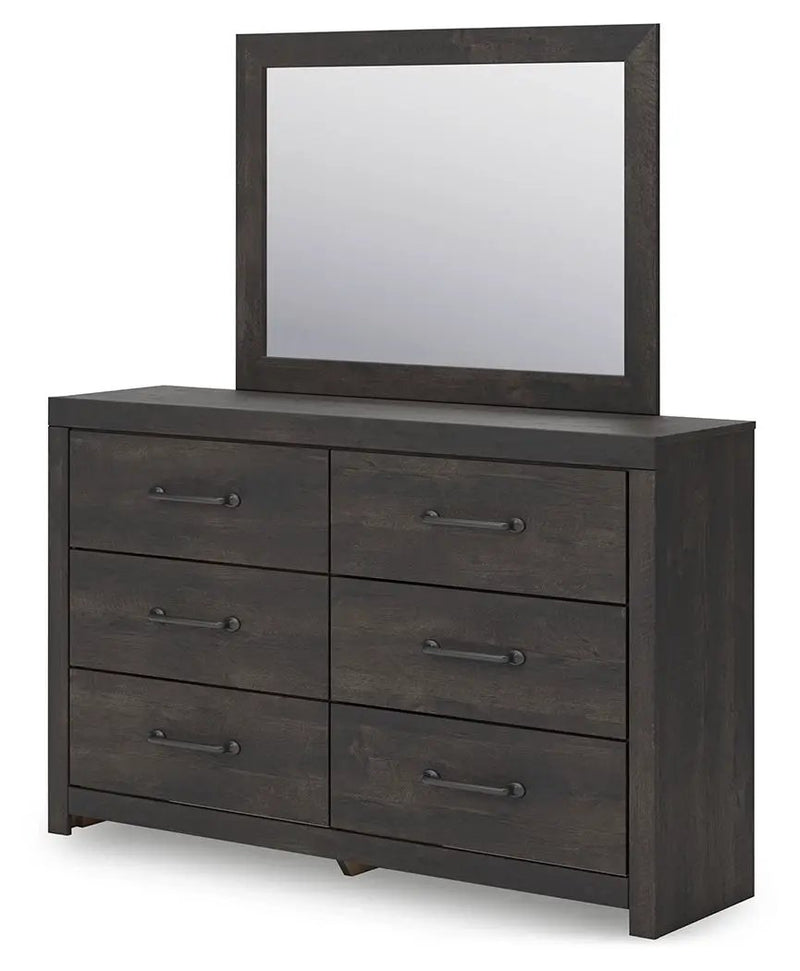 Hollivern - Dresser And Mirror - Dark Gray by Unique Piece Furniture