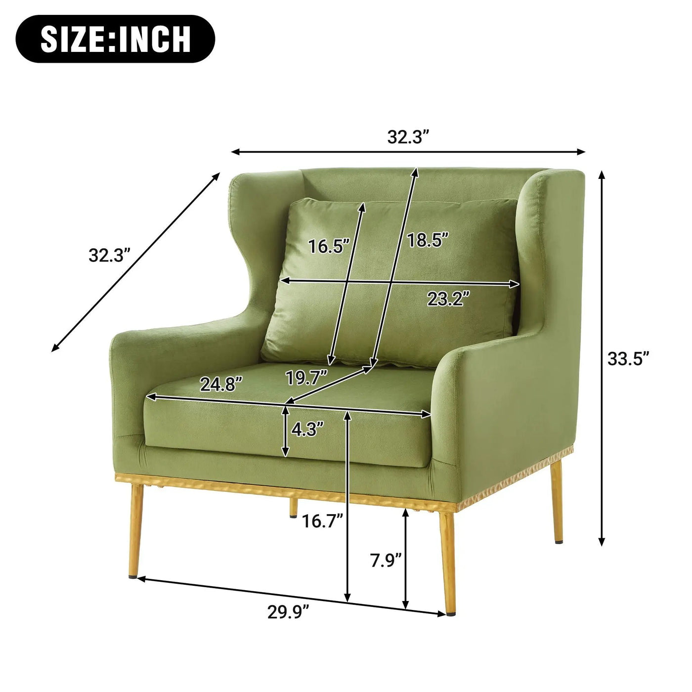 Elegant Curved Armrest Accent Armchair by HouseOfZazla