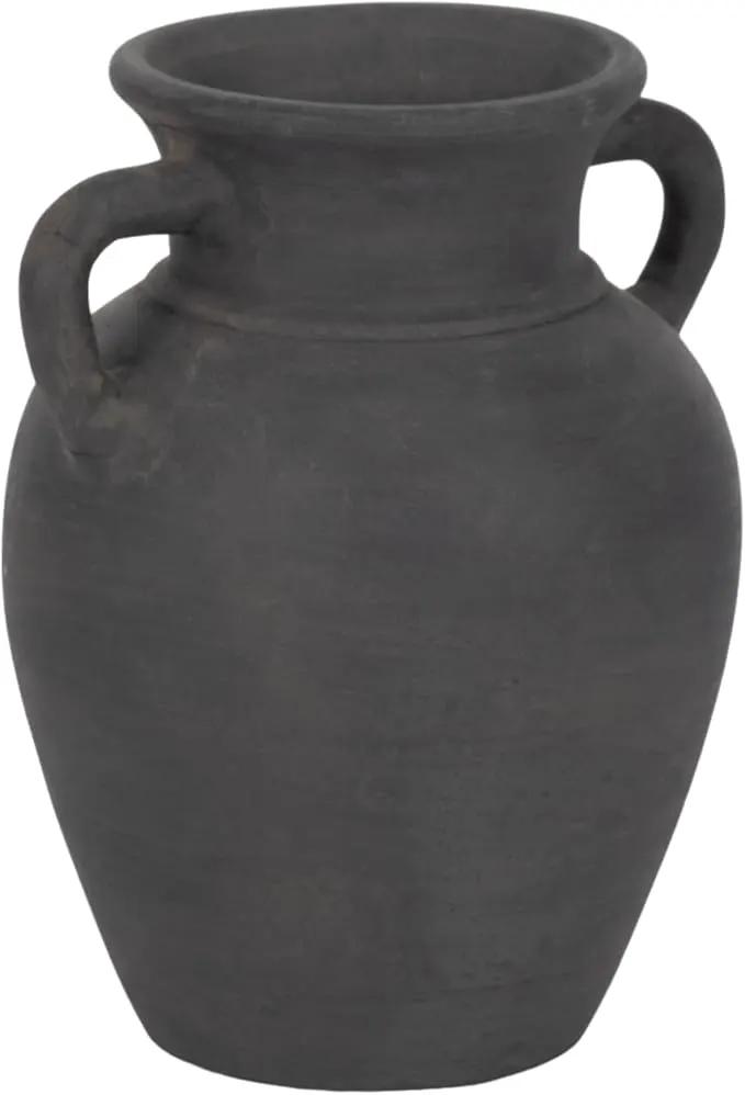 Sagebrook Home Black Boho Terracotta Vase - Amphora-Style Decorative Flower Holder for Home, Office & Living Room - 9" Black by GreenHaven Gardens