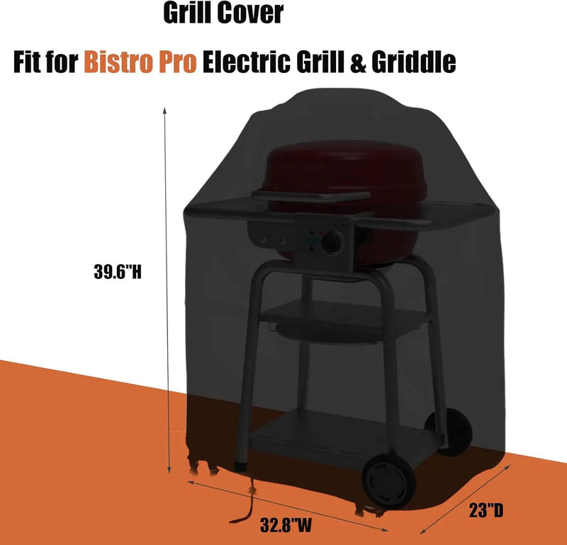 Grill Griddle Cover Compatible for Charbroil Bistro Pro Electric Grill & Griddle, Portable Gas BBQ Covers, Waterproof Outdoor Electric Grills Cover-23 D x 32.8" W x 39.6" H by GreenHaven Gardens