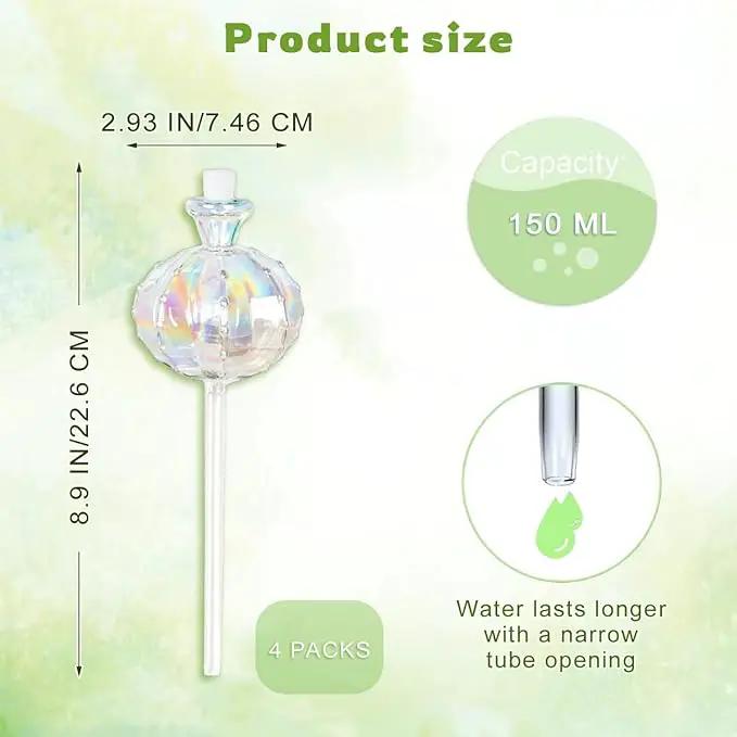 4 PCS Plant Self Watering Globes 8.9 Inch Self Watering Planter Insert Glass Water Globes for Indoor Plants & Outdoor Plants by GreenHaven Gardens