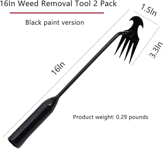Weed Puller Tool Garden Weed Pulling Tool, Portable Garden Weeder Tool Uprooting Weeding Tool, 4 Teeth Manganese Steel Forged Hand Weeder for Vegetable Gardening Backyard Farm Planting & Weeding by GreenHaven Gardens
