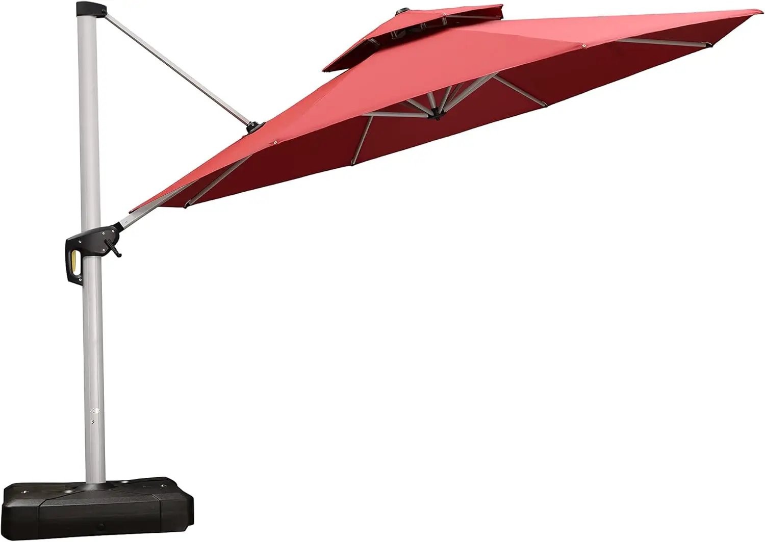PURPLE LEAF Patio Umbrella 13 Feet Double Top Round Deluxe Offset Hanging Umbrella Outdoor Market Umbrella Garden Umbrella, Terra by GreenHaven Gardens