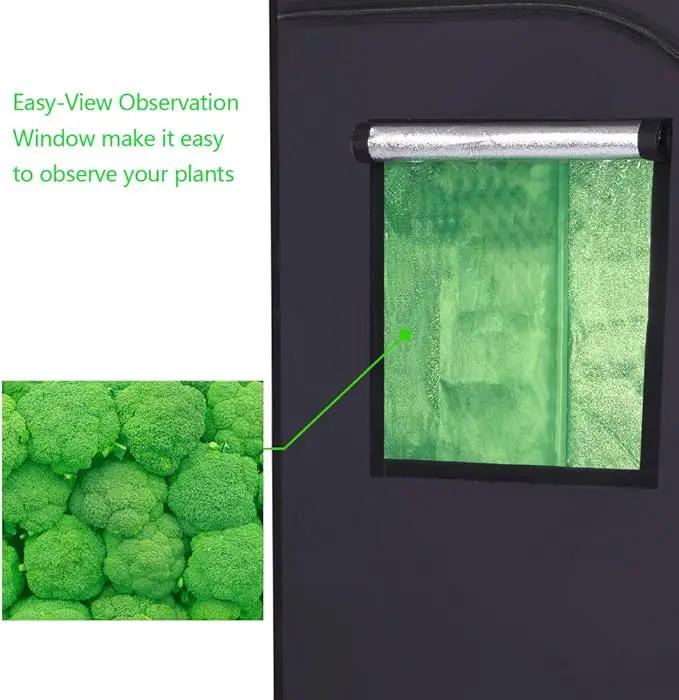 32"x32"x64" Mylar Hydroponic Grow Tent Grow Room with Obeservation Window and Removable Floor Tray for Indoor Plant Growing (32" x 32" x 64") by GreenHaven Gardens