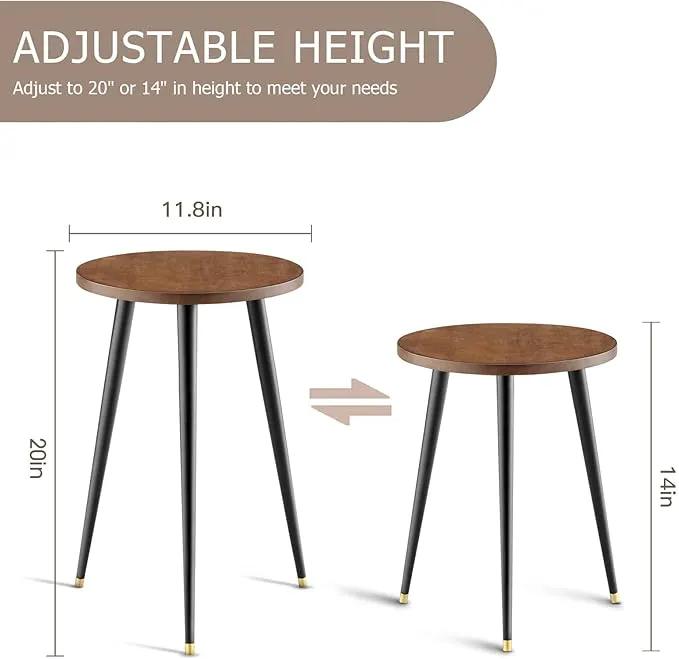 Tall Plant Stand Indoor, Mid Century Wood Plant Stand Plant Table for Flower Pots, Heavy Duty Metal Plant Holder, Modern Home Decor Small Round Side End Table (11.8"x20") by GreenHaven Gardens
