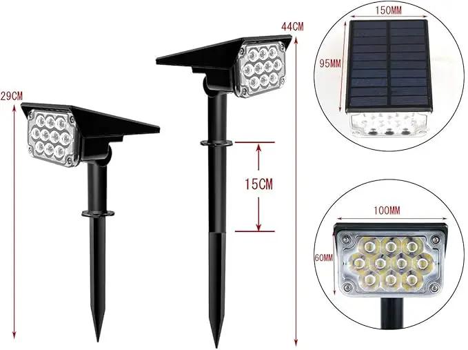 T-SUNUS Green Solar Lights Outdoor Waterproof IP65 Landscape Spotlights 2 Modes Dusk to Dawn for Christmas Halloween Tree Statue Graveyard Garden Flag 4 Pack by GreenHaven Gardens